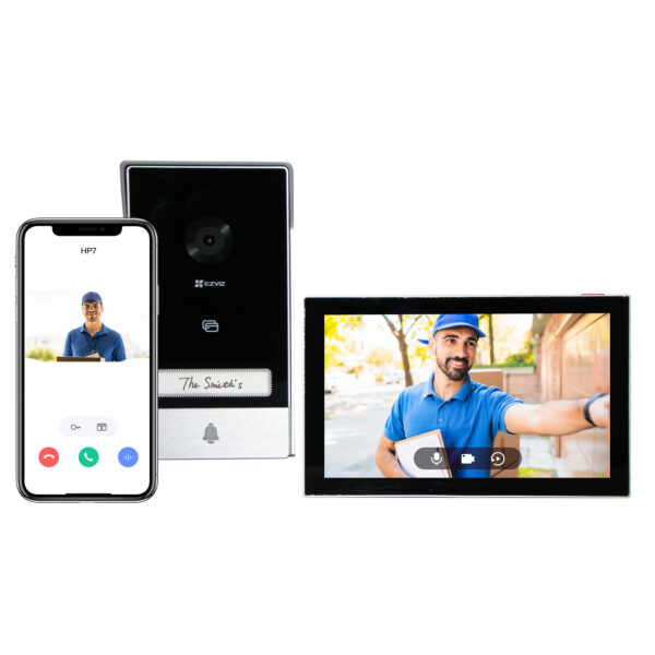 EZVIZ WLAN-Video-Türsprechanlage HP7 mit kabelgebundenem Monitor und Smartphone App