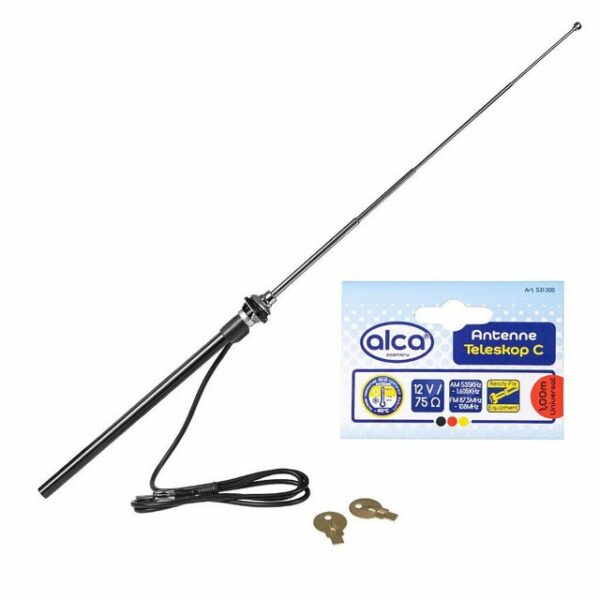 alca Antenne Teleskop C Universal-Auto-Antenne 12 V Chrom Autoradio-Ersatzantennenstab