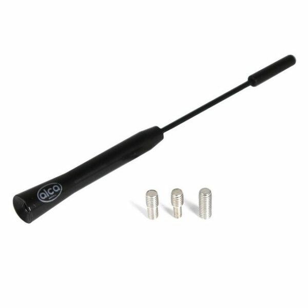 alca Auto-Antenne kurz 16,5cm universal Dachantenne Aluminium Adapter-Set Autoradio-Ersatzantennenstab