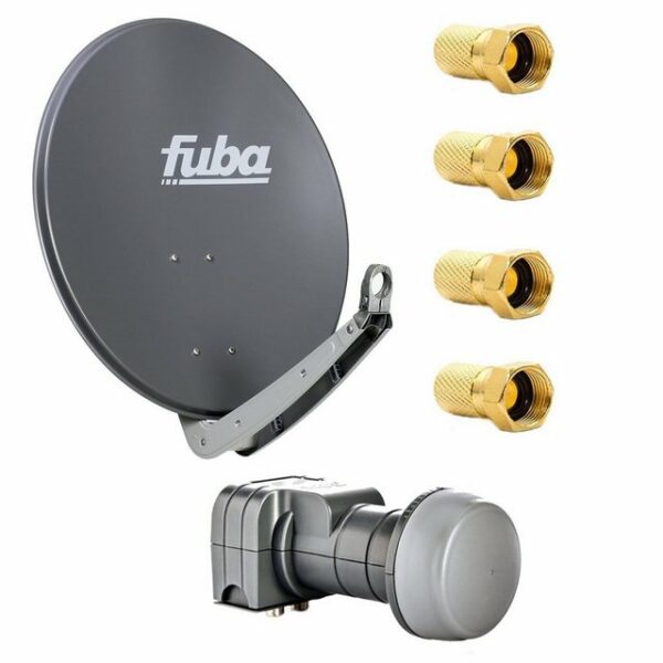 fuba DAA 650 A Anthrazit Satellitenantenne 65cm DEK 217 Twin LNB F-Stecker SAT-Antenne