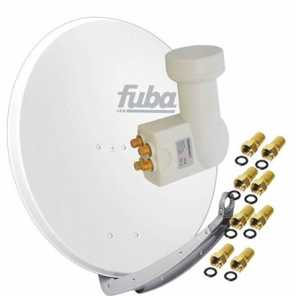 fuba Fuba DAA 780 W 74x84cm Sat Schüssel Alu Weiß LNB Quad 8x F-Stecker SAT-Antenne