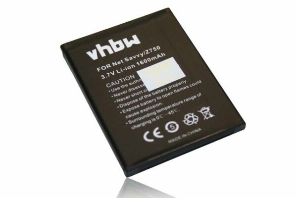 vhbw passend für ZTE Grand X, X 3G, X LTE Mobilfunk (1600mAh, 3,7V, Li-Ion) Smartphone-Akku 1600 mAh