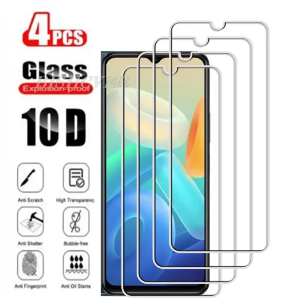 4Pcs Tempered Glass For Vivo Y55s 5G Global Vivo Y55 5G V2127 Y55s 5G 2023 Screen Protector Phone Protective Glass Film 9H