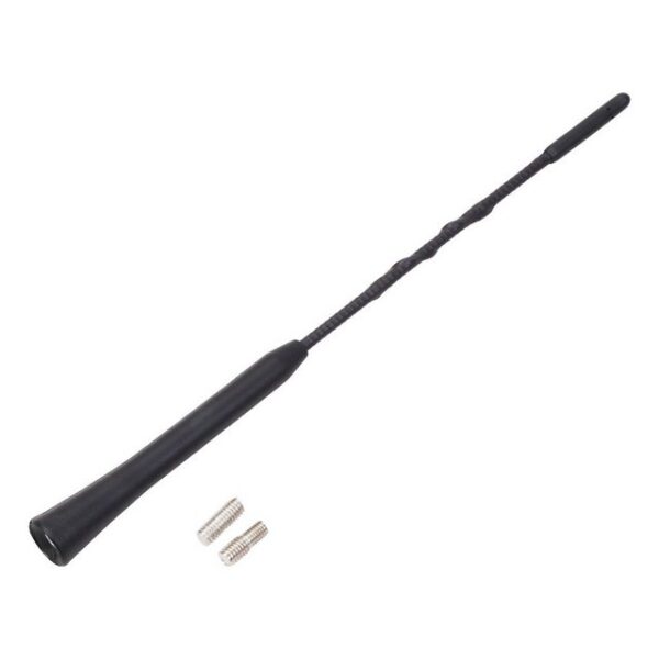 AIV Ersatz-Antennen-Stab M5/M6 23cm Schwarz Autoradio-Ersatzantennenstab (AM,FM,UKW,Radio), M5 M6-Gewinde Adapter Fiberglas Antenne AM FM UKW Auto-Radio