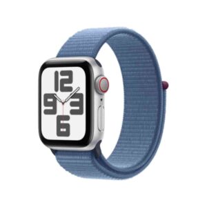 Apple Watch SE (GPS + Cellular) - 40 mm - Aluminium, Silber - intelligente Uhr mit Sportschleife - Stoff - Winter Blue - Handgelenkgröße: 130-200 mm - 32GB - Wi-Fi, LTE, Bluetooth - 4G - 27,8 g (MRGQ3QF/A)