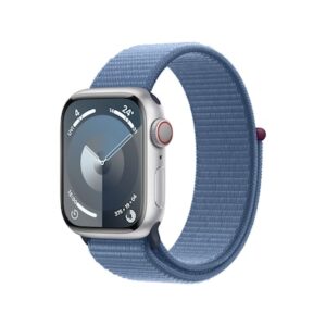 Apple Watch Series 9 LTE 41mm Aluminium Silber Sport Loop Winterblau