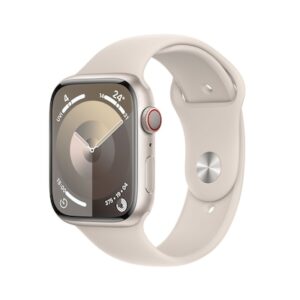 Apple Watch Series 9 LTE 45mm Aluminium Polarstern Sportarmband Polarstern - M/L