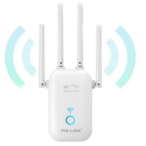 Dekorative WLAN Repeater Verstärker 1200Mbit/s 2,4GHz+5GHz 4 Antenne WLAN-Repeater, Erweiterte WLAN-Reichweite,Mehrere Geräte können angeschlossen werden