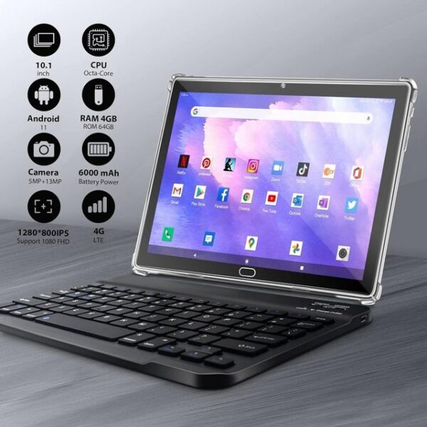 FEONAL Tablet (10,1", Android 11, Tablet tastatur maus stift,android 4g lte mit octa-core wlan)