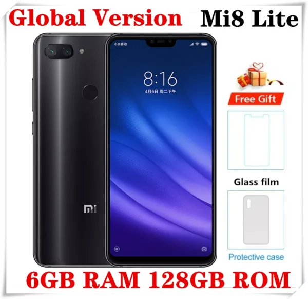 Global Version Xiaomi Mi 8 Lite 6.26" Smartphone 6GB 128GB Snapdragon 660 Octa-Core Cellphone 24MP 3350mAh 4G LTE Mobile phone