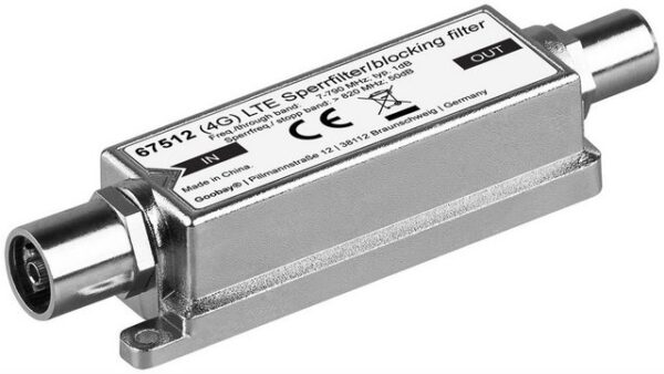 Goobay Stiftmine Goobay 67512 LTE/4G Sperrfilter Koax-Stecker - Koax-Buchse, Koax-Steck