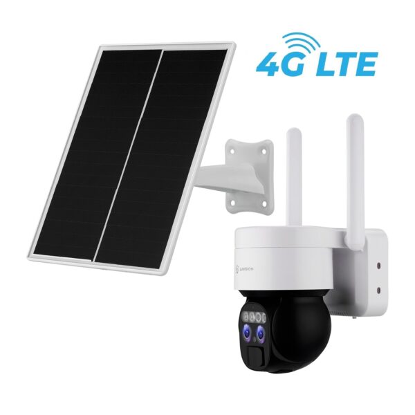 LUVISION 4G / LTE DUO PTZ Überwachungskamera Zoom Sirene zwei Objektive 6W Solar