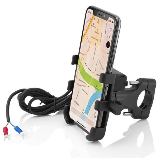 MidGard Motorrad Handyhalterung mit USB-Ladefunktion Roller Smartphone-Halter Smartphone-Halterung