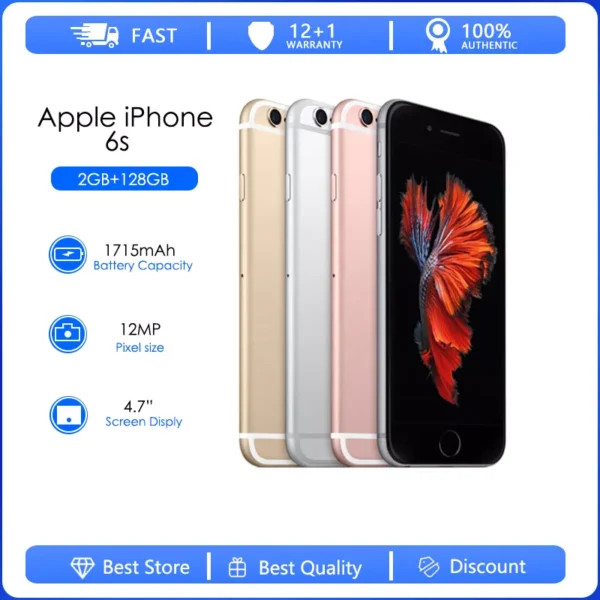 Original Apple iPhone 6s Unlock Used Mobile Phone 16GB/32GB/64GB/128GB ROM 4.7" Dual-core 12MP 1715mAh 4G LTE Smartphone