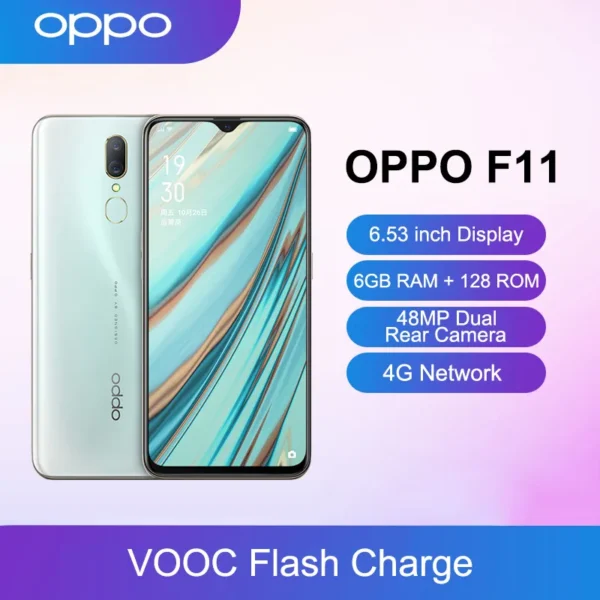 Original OPPO F11 Smartphone Unlocked Cell Phone 6GB RAM 128GB ROM 6.53 inches 48MP 4G LTE Mobile phones Android Global Version