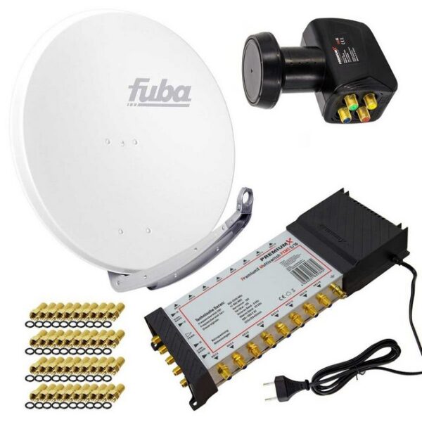 PremiumX SAT Anlage Fuba DAA 850 W Antenne 5/16 Multischalter LNB F-Stecker SAT-Antenne