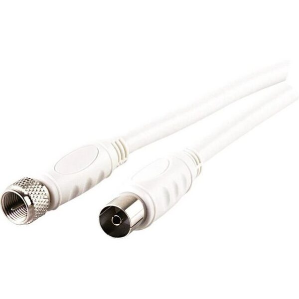 Schwaiger SAT/Antennen-Adapterkabel SAT-Kabel, 90 dB F-Stecker an IEC-Buchse 5 m weiß