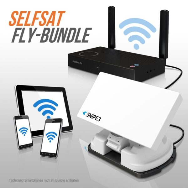 Selfsat SNIPE V3 FLY 100-Bundle - White Line - Single - Vollautomatische Satelliten Antenne