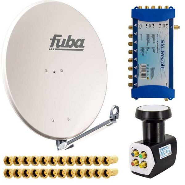 SkyRevolt Fuba DAL 800 G SAT Anlage ALU Grau SkyRevolt 5/8 Multischalter LNB SAT-Antenne