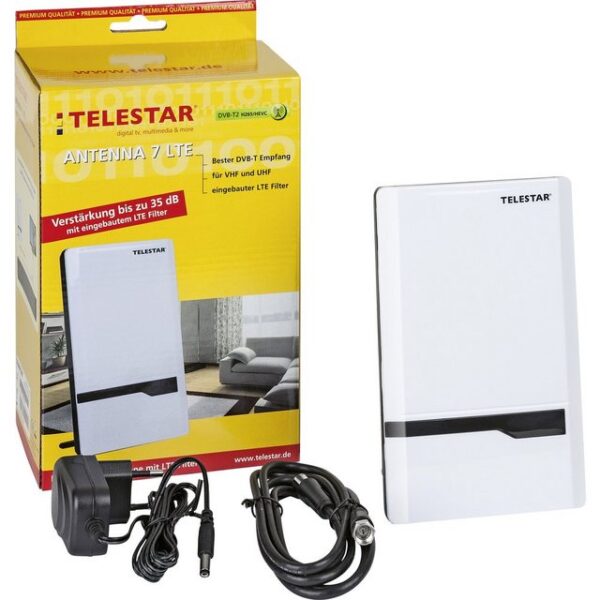 TELESTAR Telestar Antenna 7 LTE Aktive DVB-T/T2 Flachantenne Innenbereich Verst DVB-T2 Receiver