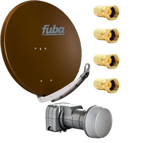 fuba DAA 780 B Satellitenantenne 78 cm Alu Braun DEK 217 Twin LNB Stecker SAT-Antenne