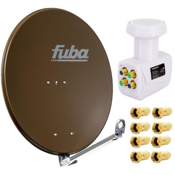 fuba DAL 800 B Satellitenantenne 80cm + PremiumX LNB Quad + 8x F-Stecker SAT-Antenne