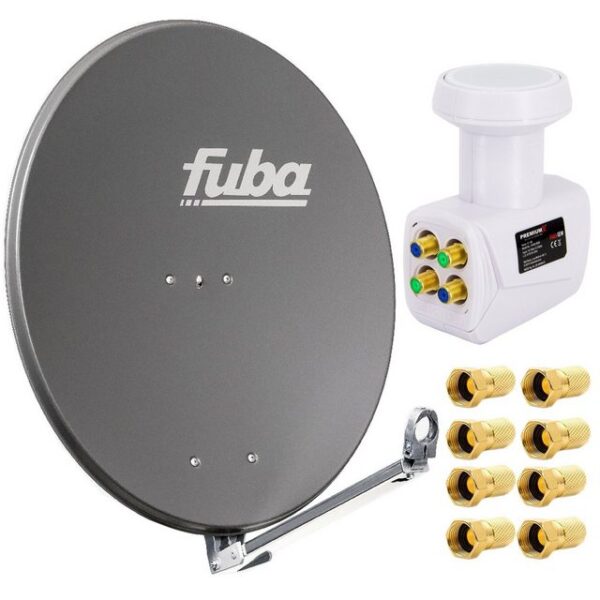 fuba Fuba DAL 800 A Satellitenantenne 80cm Alu Anthrazit LNB Quad SAT-Antenne