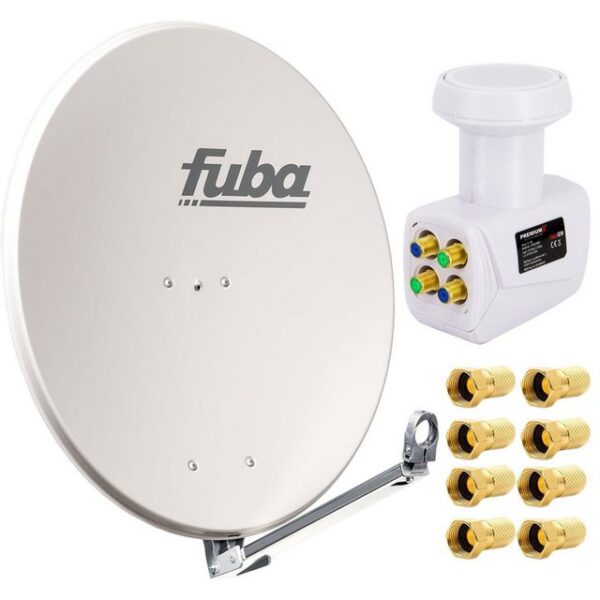 fuba Fuba DAL 800 G Satellitenantenne 80cm Alu Grau LNB Quad 8x F-Stecker SAT-Antenne