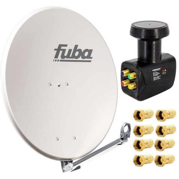 fuba Fuba DAL 800 G Satellitenantenne Alu Grau LNB Quad 8x F-Stecker SAT-Antenne