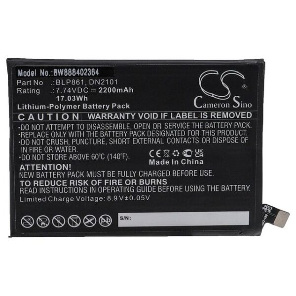 vhbw kompatibel mit OnePlus Nord CE 5G EB2101, EB2103 Smartphone-Akku Li-Polymer 2200 mAh (7,74 V)