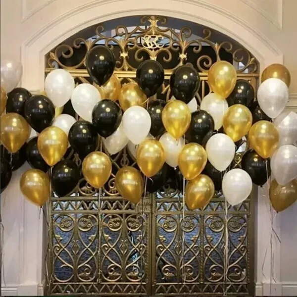 30 teile/los 10 zoll 1,5g Gold Schwarz Silber Latex Helium Ballons Hochzeit Geburtstag Baby Shower