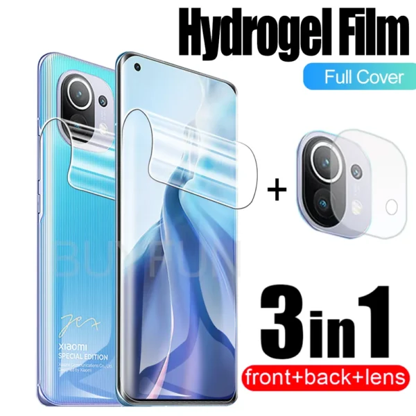 3IN1 Hydrogel Film Für Xiaomi MI 11 Hydrogel Film für Xiaomi 11i Mi 11lite 11Pro Mix 4 5G kamera