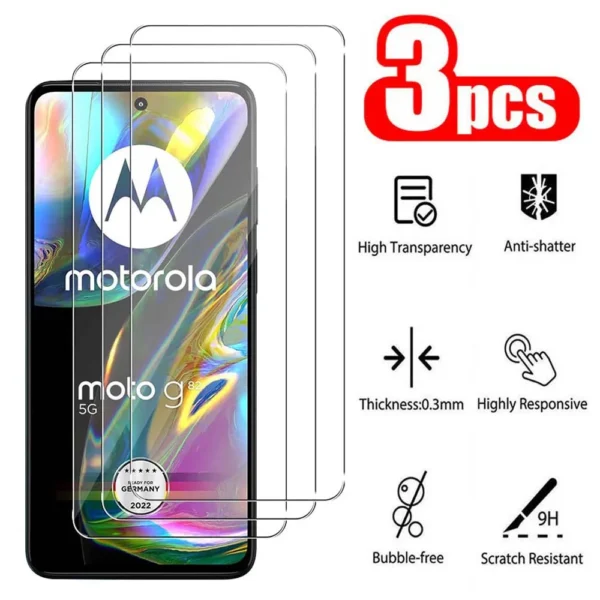 3Pcs Tempered Glass for Motorola Moto G22 G32 G42 G52 G82 Screen Protector for Moto G62 5G G72 G82 5G G30 G20