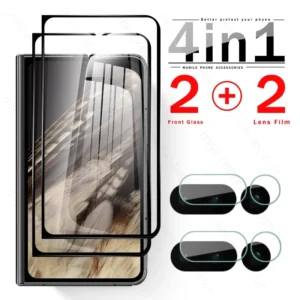 4 In 1 Full Cover Protective Glass For Google Pixel Fold 5G Glass Tempered Glass Camera Lens Film Googe Pixle Fold 5G G9FPL 5.8"