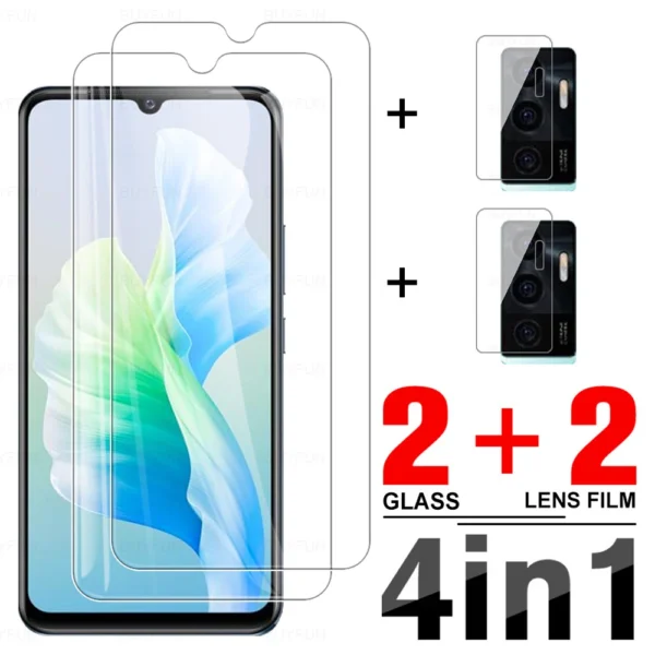 4in1 Tempered Glass For Vivo V23e 5G Screen Protector For Vivo V21 4G 5G V21e V20 SE V20 Pro Camera Lens Protective Film Cover