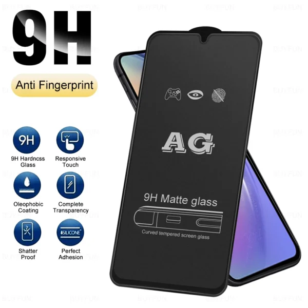 9D Full Glue Matte Tempered Glass For Samsung Galaxy A54 A34 A14 5G Frosted Glass Screen Protector For Samsung A34 A54 5G A14 4G