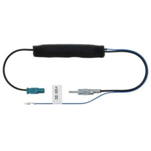 AIV Antennen-Adapter Phantomeinspeisung Audio- & Video-Kabel, DIN, DIN-Stecker, Auto-Radio mit DIN Antennen-Anschluss DIN 150 Ohm auf Fakra-Buchse