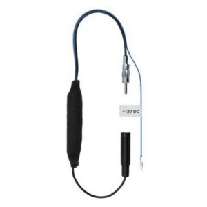 AIV Universal Antennen-Verstärker AM FM UKW Audio- & Video-Kabel, DIN, DIN-Stecker, für Auto-Radio mit DIN Antennen-Anschluss, DIN 150 Ohm