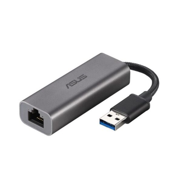 Asus USB-C2500 USB-Adapter, 2.5G USB-Dongle 2,5 Gbit/s Plug & Play USB 3.0 kompakt dunkelgrau