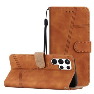 CLM-Tech Handytasche Hülle für Samsung Galaxy S23 5G Ultra Tasche aus Kunstleder Etui (1x Samsung Galaxy S23 Ultra 5G Wallet Case Cover Handyhülle), Kartenfächer, Standfunktion