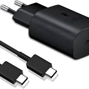 Cyoo 25W USB C Ladegerät Ladekabel 1m - Samsung Galaxy S23 S22 S21 S20 fe Smartphone-Ladegerät (Kompatibilität: Samsung Galaxy S10e, S20, S20+, S20+ 5G, S20 + 5G Enterprise Edition, S20 5G, S20 Enterprise Edition, S20 FE, S20 FE 5G, S20 Ultra 5G, S21+ 5G, S21 5G, S21 FE 5G, S21 Ultra 5G, S21 Ultra 5G Enterprise Edition, S22, S22+, S22 Ultra, S23, Note 10, Note 10+, Note 10 5G, Note 10+ 5G, S20 +, S8 +, S9 +, S10 +, Note 8, Note 9, A80, 2-tlg., Inklusives USB-C Kabel Zuverlässige Qualität Schnellladegerät, Superschnelles Laden Universelle Kompatibilität)