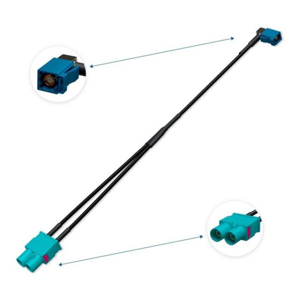 ELGAUS ES-DF30SF-RA GPS Antennen Adapter, Fakra C auf SMA, Pigtail Kabel, Koaxial, 30cm, für Auto, DVR, GPS