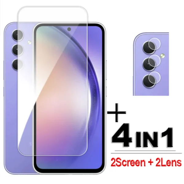 For Samsung Galaxy A54 5G Glass Full Glue Clear Screen Protector For Galaxy A54 Tempered Glass Samsung A54 5G Lens Film 6.4 inch