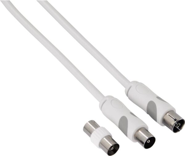 HAMA 132073 Antennen-Kabel, Koax-Stecker 10m, 80dB, inkl. Adapter, ws 132073 (00132073)