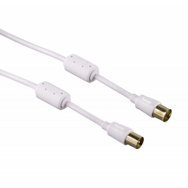 Hama 3m Antennen-Kabel Dünn 90db Koaxial-Kabel Video-Kabel, Koaxial, Koaxial (300 cm), Ultradünnes Koax-Kabel für Full HD TV 4K UHD, 90 db, vergoldet, 3m