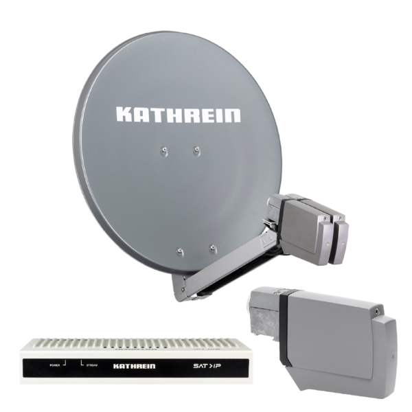 Kathrein CAS 80 Sat-Antenne Graphit (gr) multifeedfähig - 8 Teilnehmer über SAT-IP