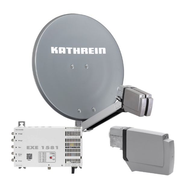 Kathrein CAS 80 Sat-Antenne Graphit (gr) multifeedfähig - 8 Teilnehmer über Unicable