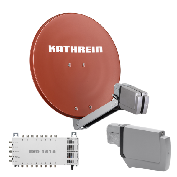 Kathrein CAS 80 Sat-Antenne Rotbraun (ro) multifeedfähig - 16 Teilnehmer