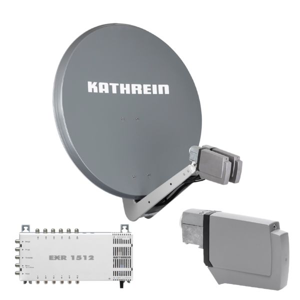 Kathrein CAS 90 gr Sat-Antenne multifeedfähig graphit (grau) - 12 Teilnehmer