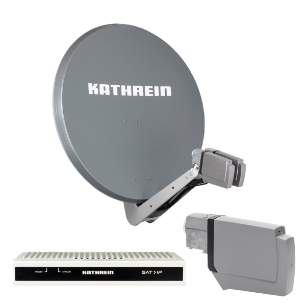 Kathrein CAS 90 gr Sat-Antenne multifeedfähig graphit (grau) - 8 Teilnehmer mit SAT-IP